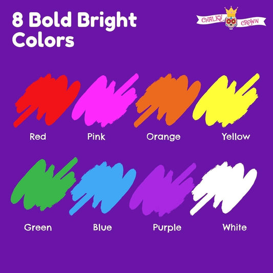Liquid Chalk Markers for Blackboards - Bold Color Dry Erase Marker - Chalk Markers for Chalkboard Signs, Windows, Blackboard, Glass - 6mm Reversible Tip (8 Pack) - 24 Chalkboard Labels Included