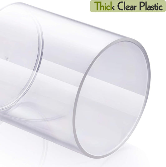 4 Pack Acrylic Qtip Holder Dispenser for Cotton Swabs, Balls, Pads, Floss Picks- Small Clear Plastic Canister Apothecary Jar Set, Bathroom Essentials Accessories Decor, Vanity Makeup Storage Organizer