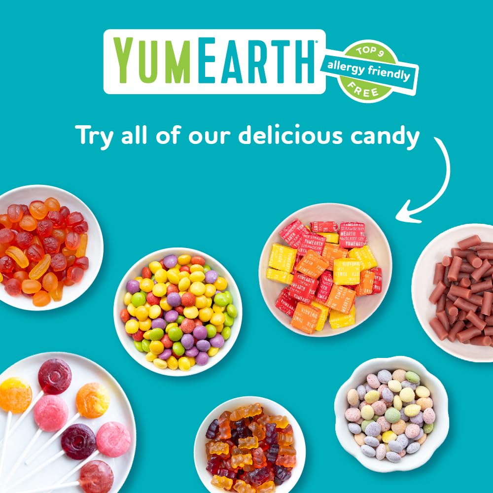 YumEarth Organic Vitamin C Pops Variety Pack, 40 Fruit Flavored Favorites Lollipops, Allergy Friendly, Gluten Free, Non-GMO, Vegan, No Artificial Dyes