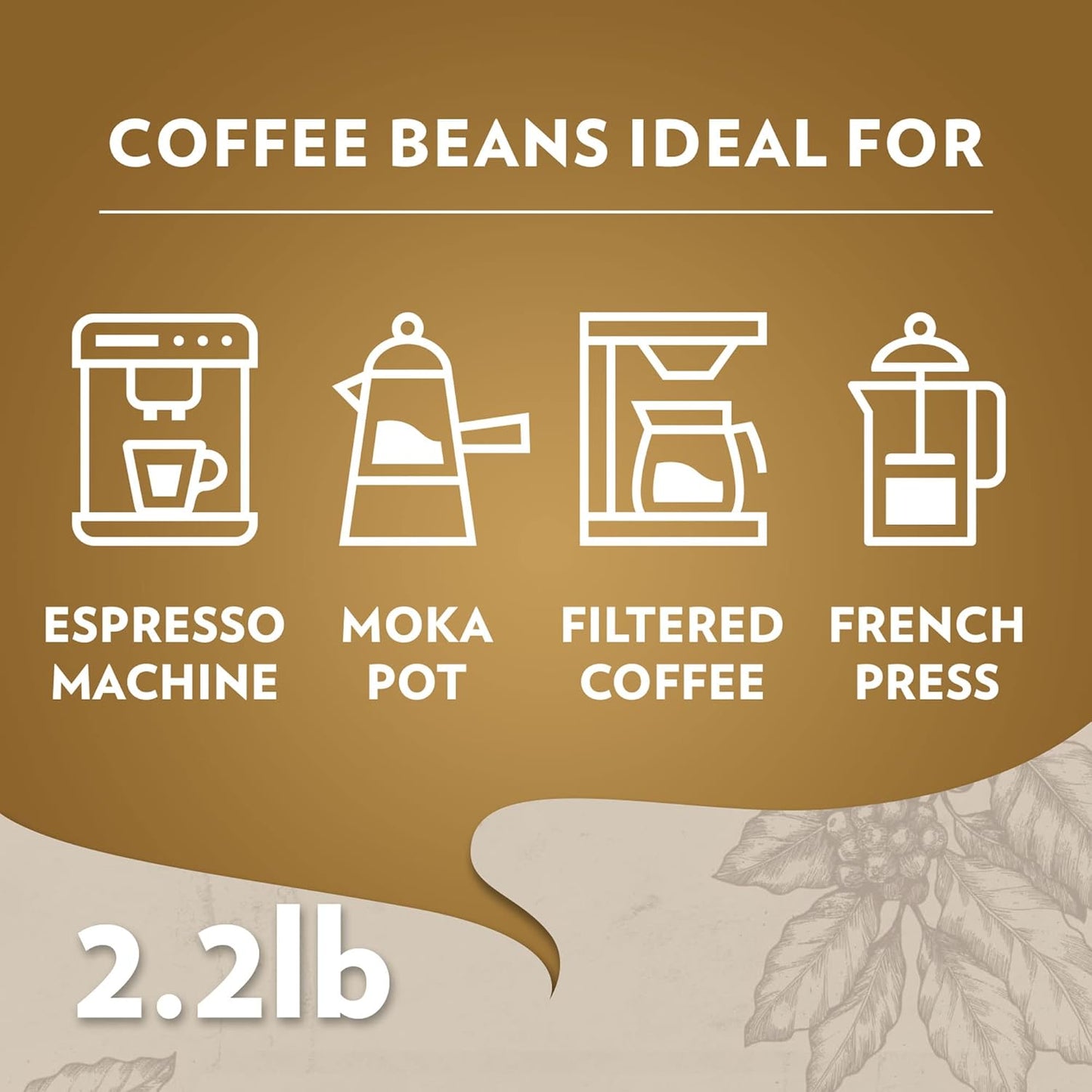 Lavazza Qualità Oro Whole Bean Blend, Medium Roast, 2.2 Pound (Pack of 1) ,100% Arabica, Central America & African highland origins, Fruity & Aromatic