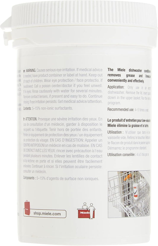 Miele DishClean Dishwasher Cleaner, Care Product for the Optimal Functioning of Dishwashers, Removing Odors and Limescale Deposits, 5.6 oz, white
