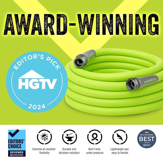 Flexzilla Garden Hose with SwivelGrip, 5/8 in. x 50 ft., Lightweight All-Weather Water Hose, Durable and Flexible, Leak-Free Connections