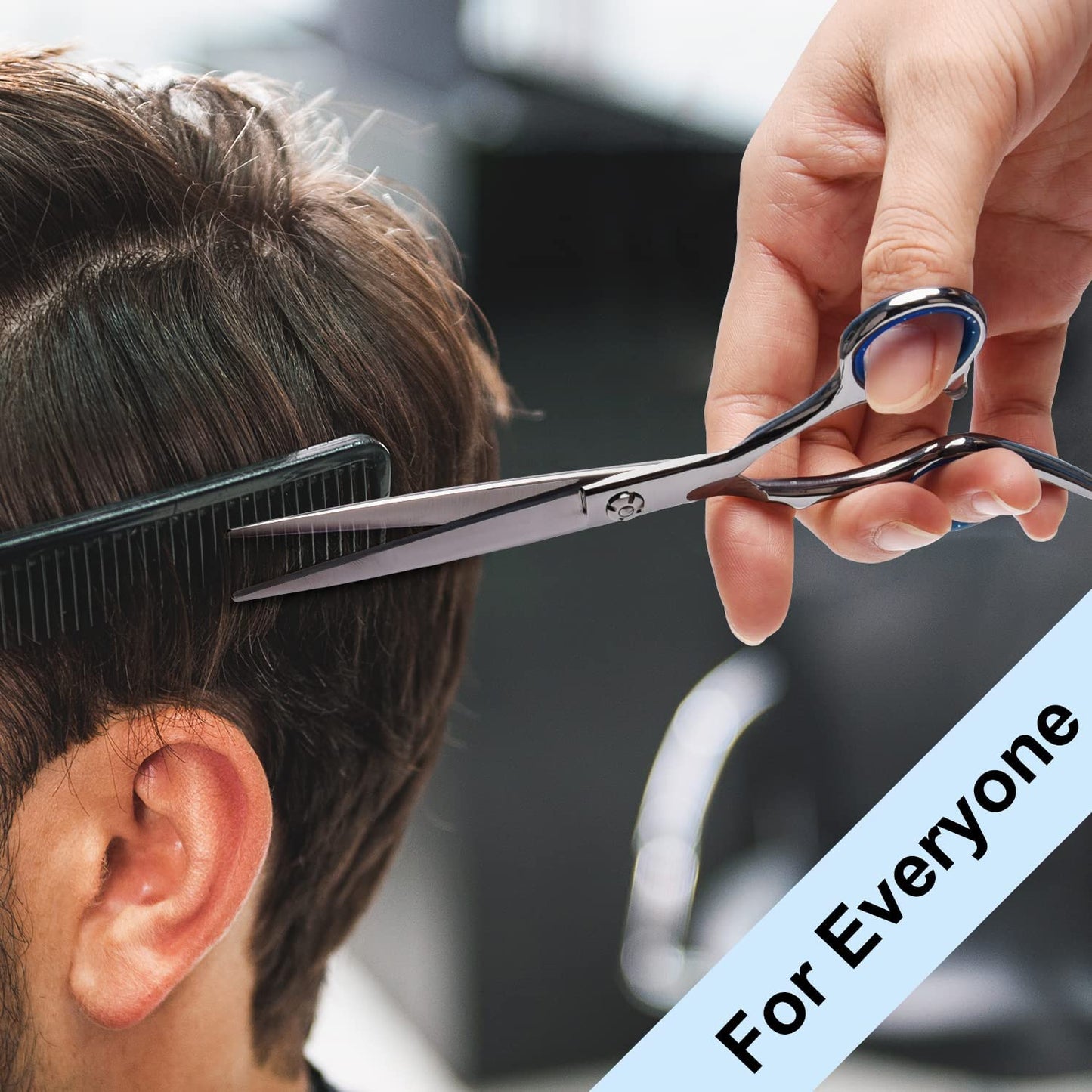 Hair Cutting Scissors, ULG Professional Hair Scissors 6.5 inch Right-Hand Razor Edge Barber Shears Salon Hair Cutting Shears Made of Japanese Stainless Steel, Hand Sharpened Blue