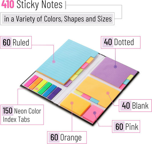 Mr. Pen- Sticky Notes Set, 410 Pack, School Supplies, Office Supplies, Planner Sticky Note Dividers Tabs, Book Notes