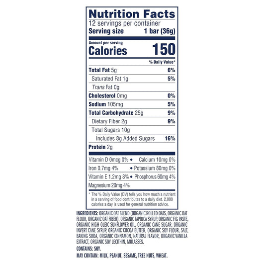 Zbar - Iced Oatmeal Cookie - Soft-Baked Energy Snack Bars - Non-GMO - 12g Whole Grains - USDA Organic Granola Bars (12 Pack)