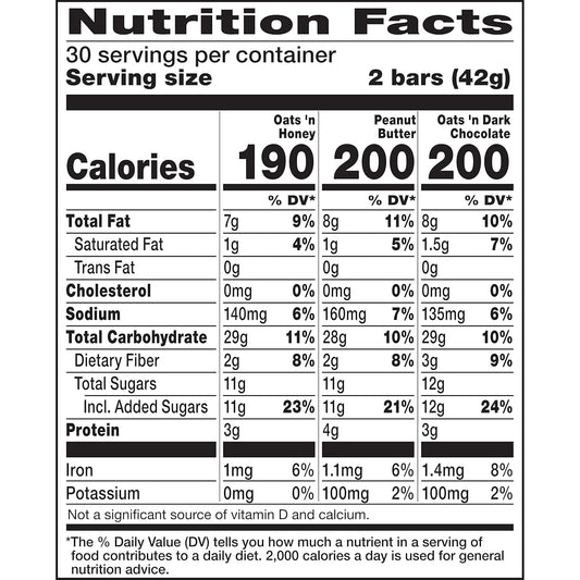 Nature Valley Crunchy Granola Bars, Value Pack, 60 Bars, 44.7 OZ Count (30 Pouches)