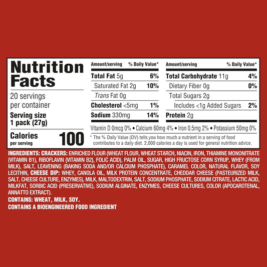Handi-Snacks RITZ Crackers 'N Cheesy Dip Snack Packs, School Snacks, 20 Snack Packs
