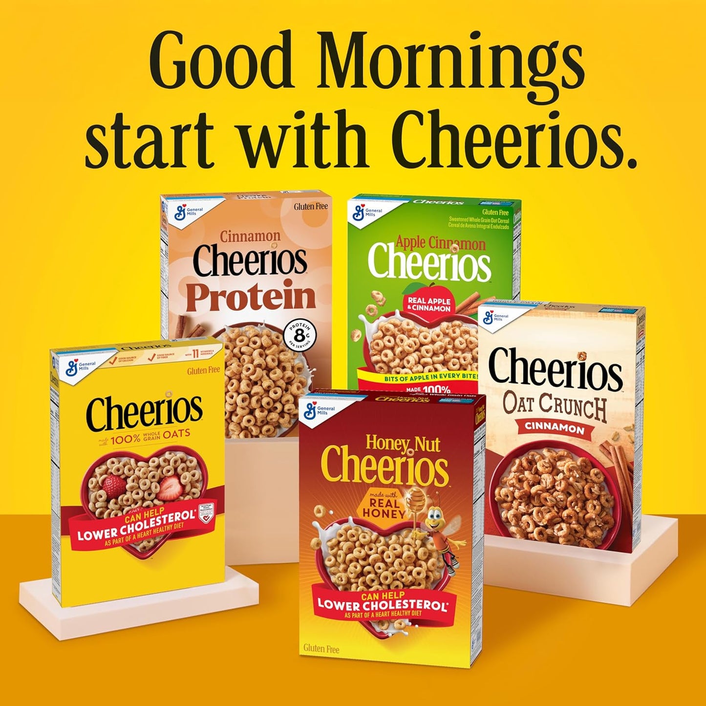 Apple Cinnamon Cheerios, Heart Healthy Gluten Free Breakfast Cereal, Made with Whole Grain Oats, Family Size, 19 oz