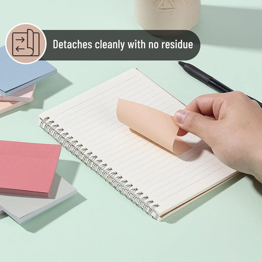 Mr. Pen- Sticky Notes, 3"x3", 12 Pads, Vintage Colors, Self-Stick Pads, Aesthetic, Colorful, Bulk