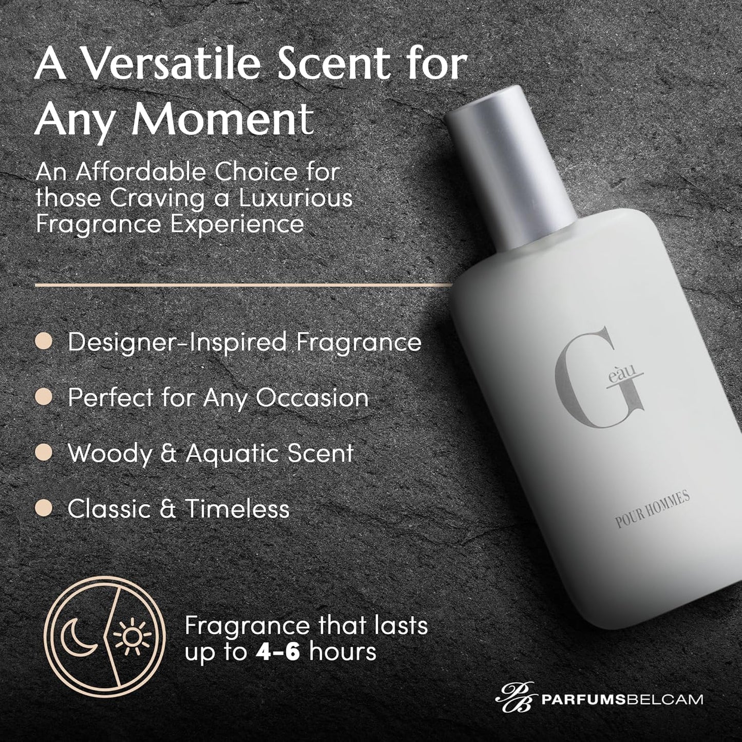 Parfums Belcam G Eau, Inspired by Designer Fragrance, Eau de Toilette Spray, 3.4 Fl Oz