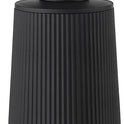 Small Soap Dispenser for Bathroom and Kitchen, Modern Farmhouse Striped Style Plastic Hand Soap Dish Soap Dispenser with Pump Matte Black
