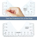 9Pcs Tshirt-Ruler Guide to Center Vinyl, Transparent V-Neck/Round PVC Ruler for Alignment, Heat Press, Children Youth Adult, Front and Back Measurement (10in)