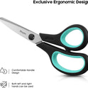 3-Pack 8" Heavy Duty Scissors with Ultra Sharp Blades and Comfort Grip Handles - For Office, Home, School, Sewing, and Crafts