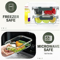 10 Packs 30 oz Glass Meal Prep Containers,Glass Food Storage Containers with Lids,Airtight Lunch Bento Boxes,Microwave,Freezer and Dishwasher,Gray