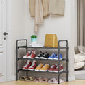 Kitsure Shoe Rack for Closet, Sturdy Shoe Storage for Entryway, Space-Saving Shoe Rack Small and Shoe Shelf, 27.6" Wide, Black