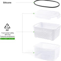 Freshmage Fruit Storage Containers for Fridge with Removable Colander, Airtight Food Storage Container, Dishwasher Safe Produce Saver for Refrigerator, Keep Berry Fruit Fresh Longer 4 pcs Small Clear