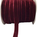 10 Yards Burgundy Velvet Ribbon Spool (Wine, 5/8")