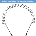 Metal Hair Band for Men Headband Women Bands Unisex Black Wavy Spring Outdoor Sports Headbands Men's Hoop Clips Accessories Simple Elastic Non Slip Head Headwear