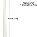 flamecan Ivory Taper Candles, Set of 20 Unscented and Smokeless 10 Inch Taper Candles Long Burning, Paraffin Wax with Cotton Wicks for Burning Approxinately 7-8 Hours Time