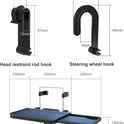 2 in 1 Car Steering Wheel Tray / Back Seat Headrest Tray for Eating Food Drink and Writing Laptop Work, XERGUR Black Car Desk