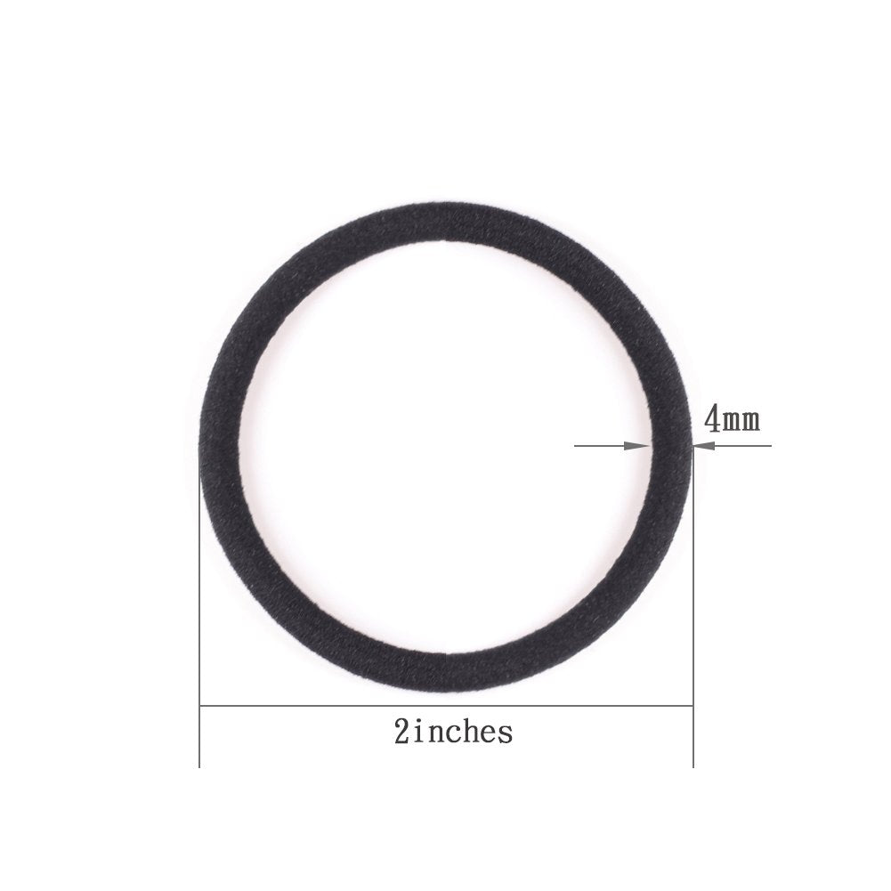 120 Pieces Black Hair Ties for Thick and Curly Hair Ponytail Holders Hair Elastic Band for Women or Men(4mm)