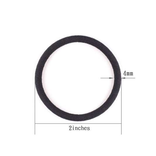 120 Pieces Black Hair Ties for Thick and Curly Hair Ponytail Holders Hair Elastic Band for Women or Men(4mm)
