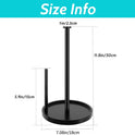 Paper Towel Holder Countertop, Standing Paper Roll Holder with Anti Slip Weighted Base, Stainless Steel Freestanding Paper Towel Holder for Kitchen, Black
