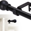 Curtain Rods for windows 32-48 inch, 5/8 inch Decorative Curtain Rod Set, Matte Black Splicing Heavy Duty Metal Curtain Rod with Brackets