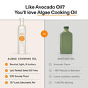 Algae Cooking Club Chef-Grade 100% Algae Cooking Oil - Avocado Oil Alternative - 535°F High Smoke Point - Omega-9 Rich, Neutral Buttery Flavor - Seed Oil-Free - For Searing, Baking, Frying (16 fl oz)