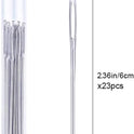 23 PCS Large Eye Sewing Needles, 2.36in Sewing Sharp Needles, Leather Embroidery Thread Needle, Stainless Steel Yarn Knitting Needle with a 3.3in Plastic Bottle