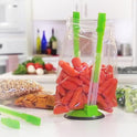Ruibo Baggy Rack Holder For Food Prep/Ziplock Bag, Meal Planning/Plastic Freezer Bag Holders Stand, Green, Pack of 4 - 4 Pcs