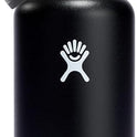 Hydro Flask Water Bottle - Insulated Stainless Steel - Wide Straw Lid, Non Spill, Leakproof in 32 Oz Black
