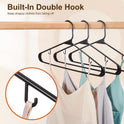 HOUSE DAY Black Plastic Hangers 60 Pack, Clothes Hangers with Non Slip Hooks, Durable & Space Saving Coat Hanger, Light-Weight Clothing Hanger, Perfect Closet Organizer for Everyday Use