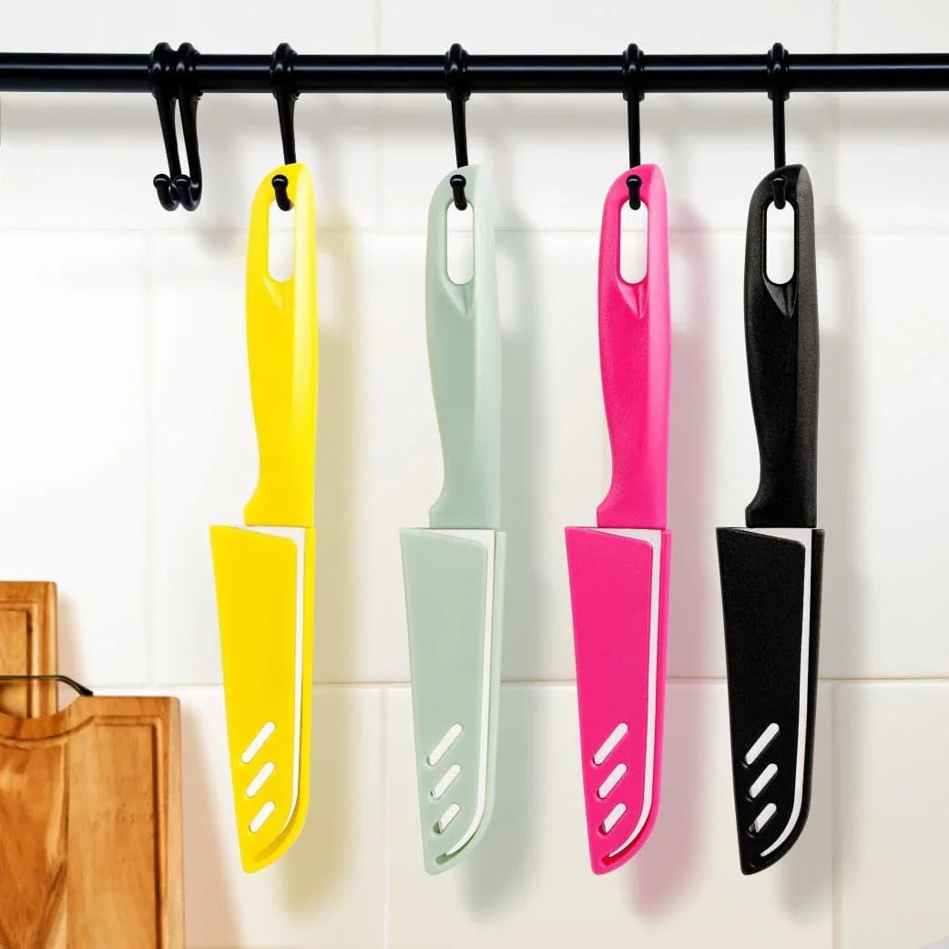 8 pieces Paring Knives (4PCS Peeling Knives and 4PCS Knife Sheath), Ultra Sharp Vegetable and Fruit Knife,German Steel Small Kitchen Knife with PP Plastic Ergonomic Handle