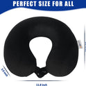 SAIREIDER Travel Pillow 100% Pure Memory Foam Travel Neck Pillow, Airplane Pillow for Traveling、Car、Home、Office，Washable Cover（Black）