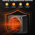 Gaiatop Mini Space Heater, Lightweight PTC Ceramic Fast Heating 500W Energy Efficient for Indoor Use, Overheating & 45° Tip-Over Protection, Portable Desk Electric Heaters for Office Home Black