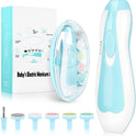 Electric Nail File Drill for Baby No Sharp Claws Hurt, 6 in 1 Safety Cutter Trimmer Clipper for Toes and Fingers (Blue)