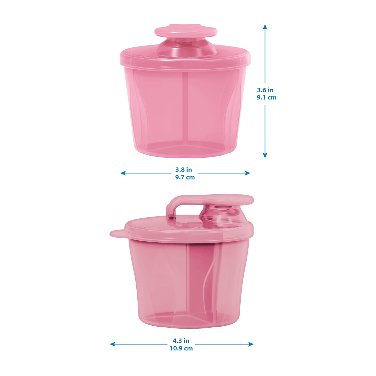 Dr. Brown's Travel Formula Dispenser with Lid, BPA Free - Pink - Holds 27oz