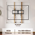 Mounting Dream TV Mount Fixed for Most 42-84 Inch Flat Screen TVs, TV Wall Mount Bracket up to VESA 600 x 400mm and 132 lbs - Fits 16"/18"/24" Studs - Low Profile and Space Saving MD2163-K
