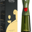 FLAIROSOL OLIVIA Oil Sprayer for Cooking, 200ml Glass Olive Oil Sprayer, Continuous Cooking Spray with Portion Control, Oil Dispenser for Kitchen, Air Fryer, Salad, BBQ (Green Bottle, Gold Print)