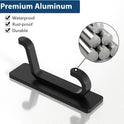 Wall Hooks for Coat and Towel: 13LB Adhesive Door Hanger Stick on, Black 4 Pack
