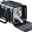 Vceoa 17.5x11x11 Inches Cat, Dog Carrier for Pets Up to 16 Lbs, Soft-Sided Cat Bag Animal Carriers Travel Puppy Carry As a Toy of Fabric Pet Home