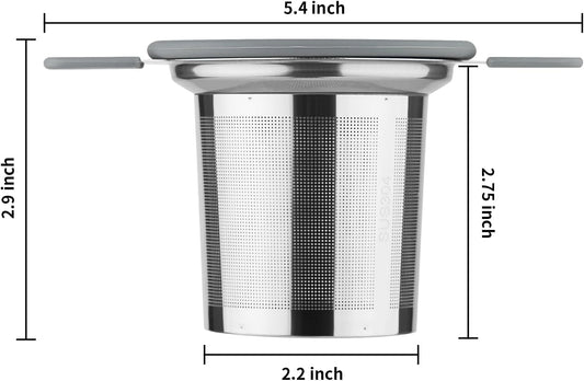 Ohtomber Tea Infuser Strainers, Stainless Steel Loose Leaf Tea Strainer Stepper with Heat Proof Double Handles, Extra Fine Mesh Ball Infusers, Diffuser Holder Filter for Mugs