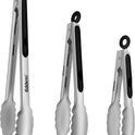 Tongs For Cooking - Heat Resistant 600 Degrees Stainless Steel Kitchen Tong,Heavy Duty Metal Locking Tongs - Perfect for Food,Salad and BBQ set of 3 (7",9" and 12") Dishwasher