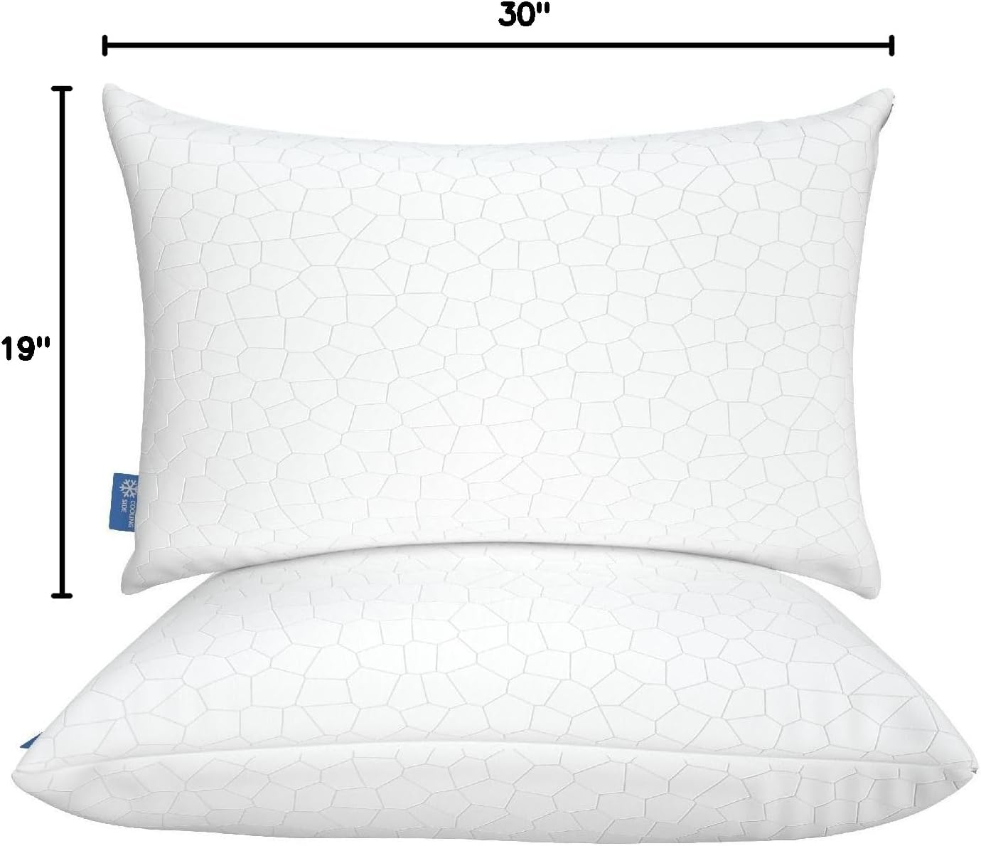 QUTOOL Cooling Pillow for Sleeping 2 Pack, Luxury Shredded Memory Foam Bed Queen Pillows Set of 2, Cool Pillow for Hot Sleepers Adjustable Firm Pillow for Side, Back, Stomach Sleepers Soft Yet Support
