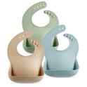 PandaEar Silicone Baby Bibs – Set of 3 Waterproof, Soft & Adjustable Bibs (6–72 Months)