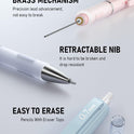 Nicpro 3PCS Cute Mechanical Pencil Set with Case, 0.7 mm Pencils with 6 Tube HB Lead Refill, 3PCS Eraser, 9PCS Eraser Refill for School Supplies Kid Student Writing, Drafting Drawing Sketching