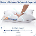 JOLLYVOGUE Standard Pillows Set of 2, Cooling and Supportive Pillows Full Size Set of 2 for Side and Back Sleepers, Down Alternative Hotel Collection Sleeping Pillow