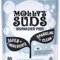 Molly's Suds Dishwasher Pods | Clean Dishwasher Detergent, Cuts Grease & Rinses Clean (Residue-Free) for Sparkling Dishes | 60 Auto-Release Tabs (Unscented)