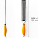 Deiss PRO Citrus Lemon Zester & Cheese Grater — Parmesan Cheese, Lemon, Ginger, Garlic, Nutmeg, Chocolate, Vegetables, Fruits - Razor-Sharp Stainless Steel Blade + Protect Cover - Dishwasher Safe